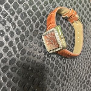 Brown croc faux Leather Strap Watch.